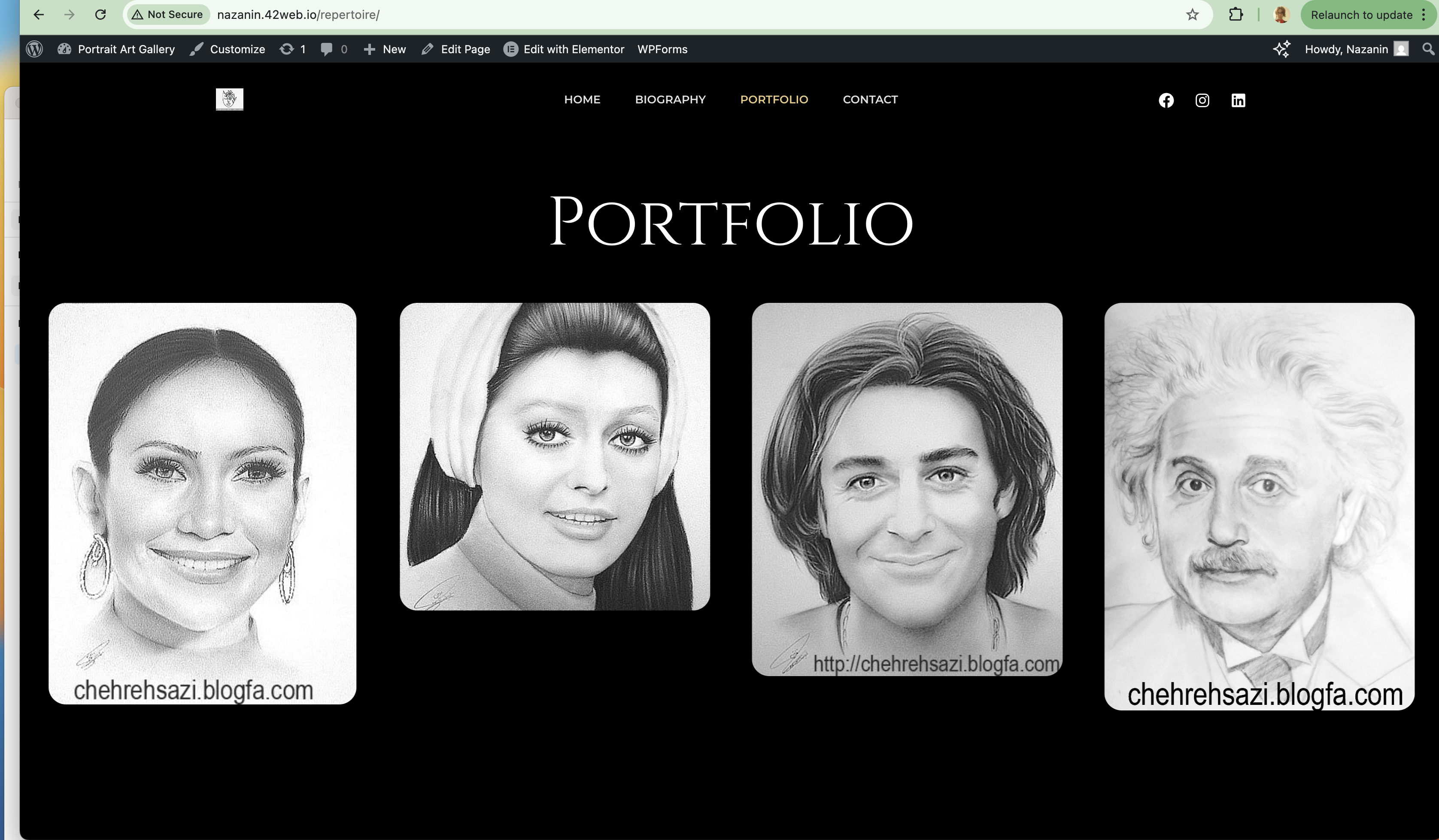 Image of Art Gallery Portfolio Website